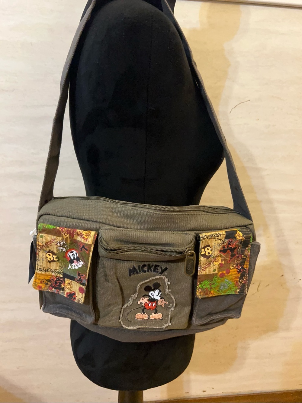 NWT-Disney Mickey Mouse Vintage Canvas Shoulder Bag Purse